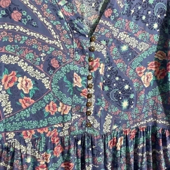 FP TO LOVE celestial/floral print midi dress Small - Picture 7 of 10